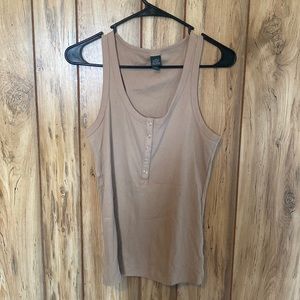 Tan button up tank